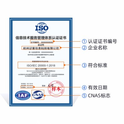ISO20000信息技术服务管理体系认证图1